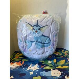 Pokemon Vaporeon Reversible Plush Stuffed Round Cushion Floral Banpresto Showers